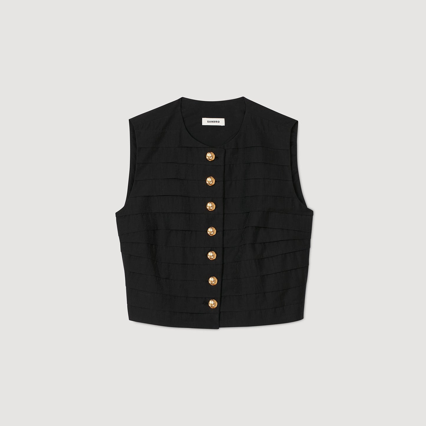 Sandro Pleated crop top Black