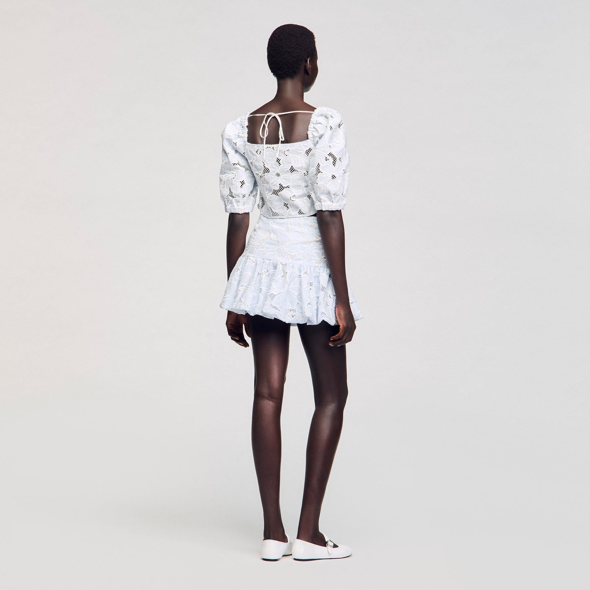Sandro Guipure lace top Sky Blue
