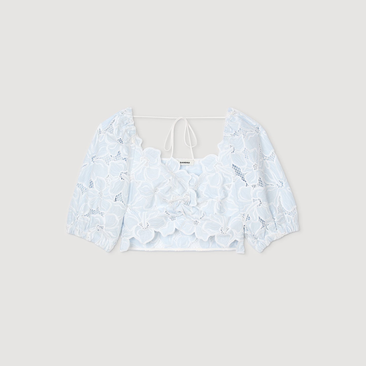 Sandro Guipure lace top Sky Blue