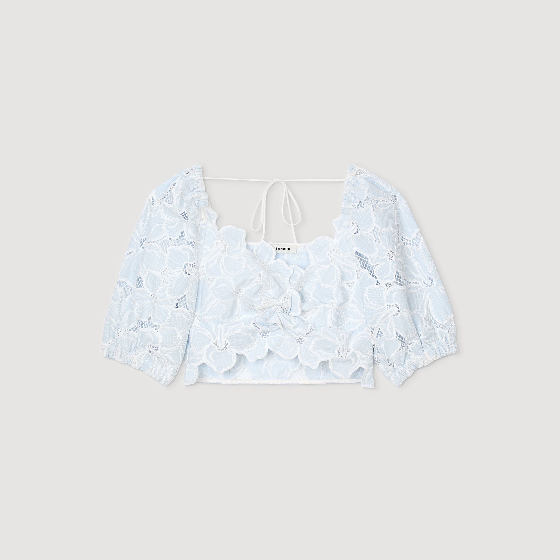 Sandro Guipure lace top Sky Blue