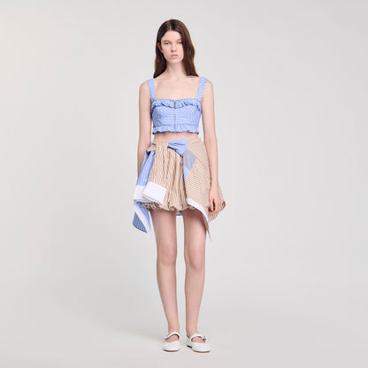Sandro Striped crop top Blu / White