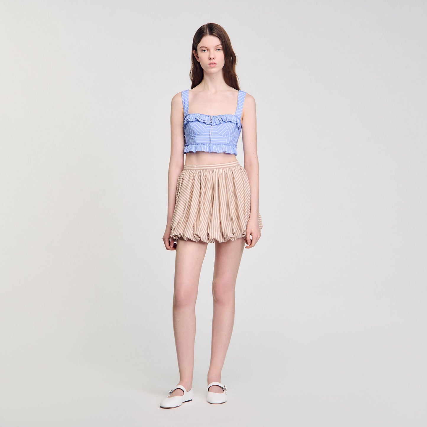 Sandro Striped crop top Blu / White