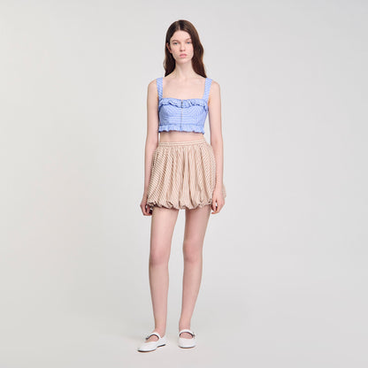 Sandro Striped crop top Blu / White