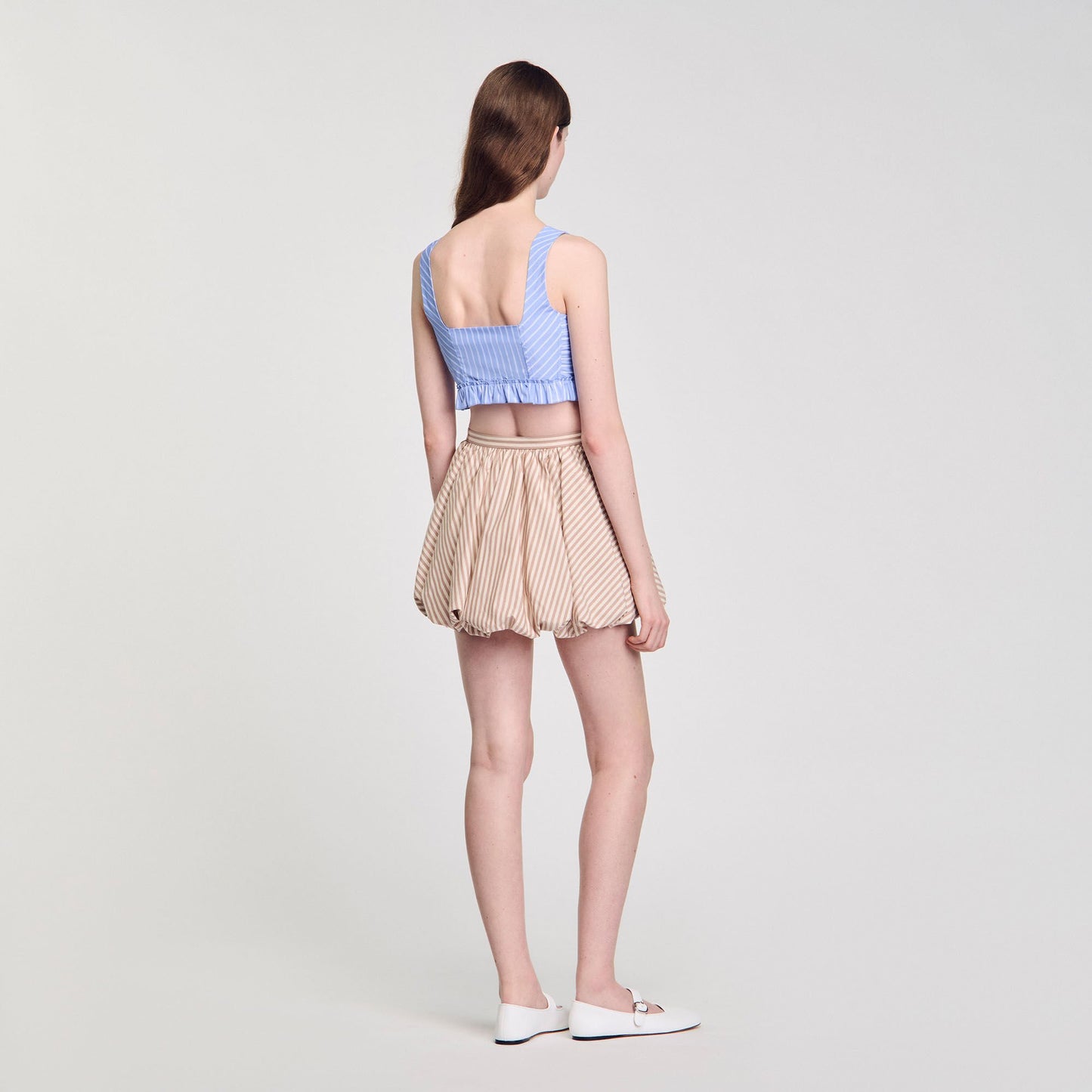 Sandro Striped crop top Blu / White