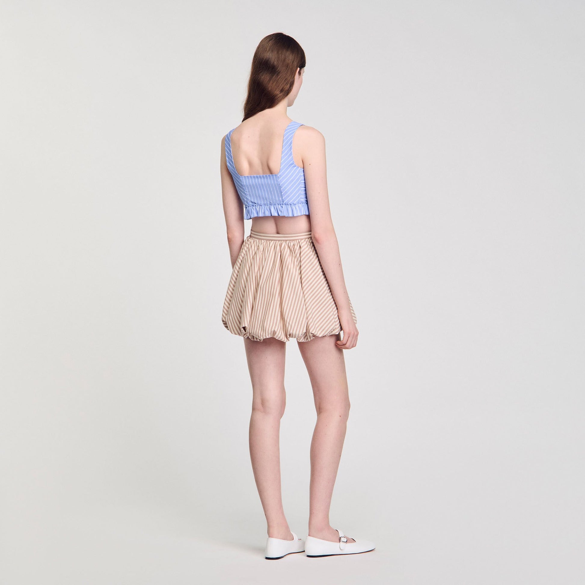 Sandro Striped crop top Blu / White