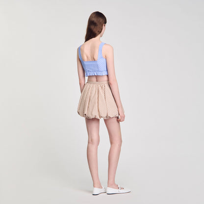 Sandro Striped crop top Blu / White