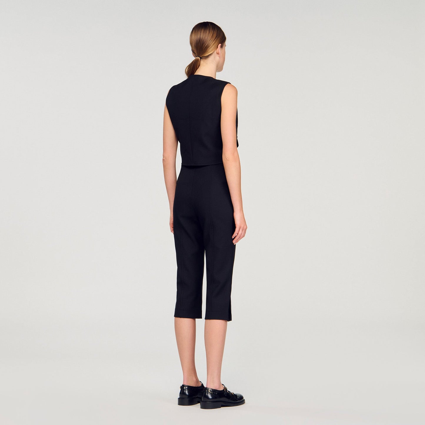 Sandro Buttoned crop top Black