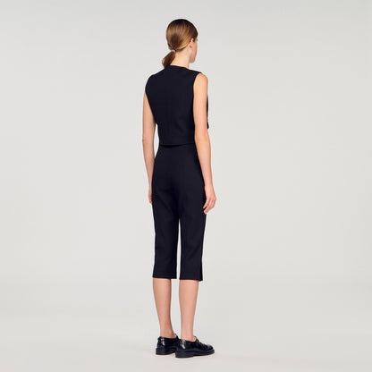 Sandro Buttoned crop top Black