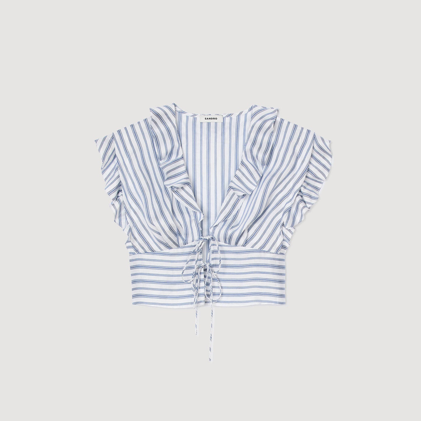 Sandro Striped sleeveless crop top Blu / White