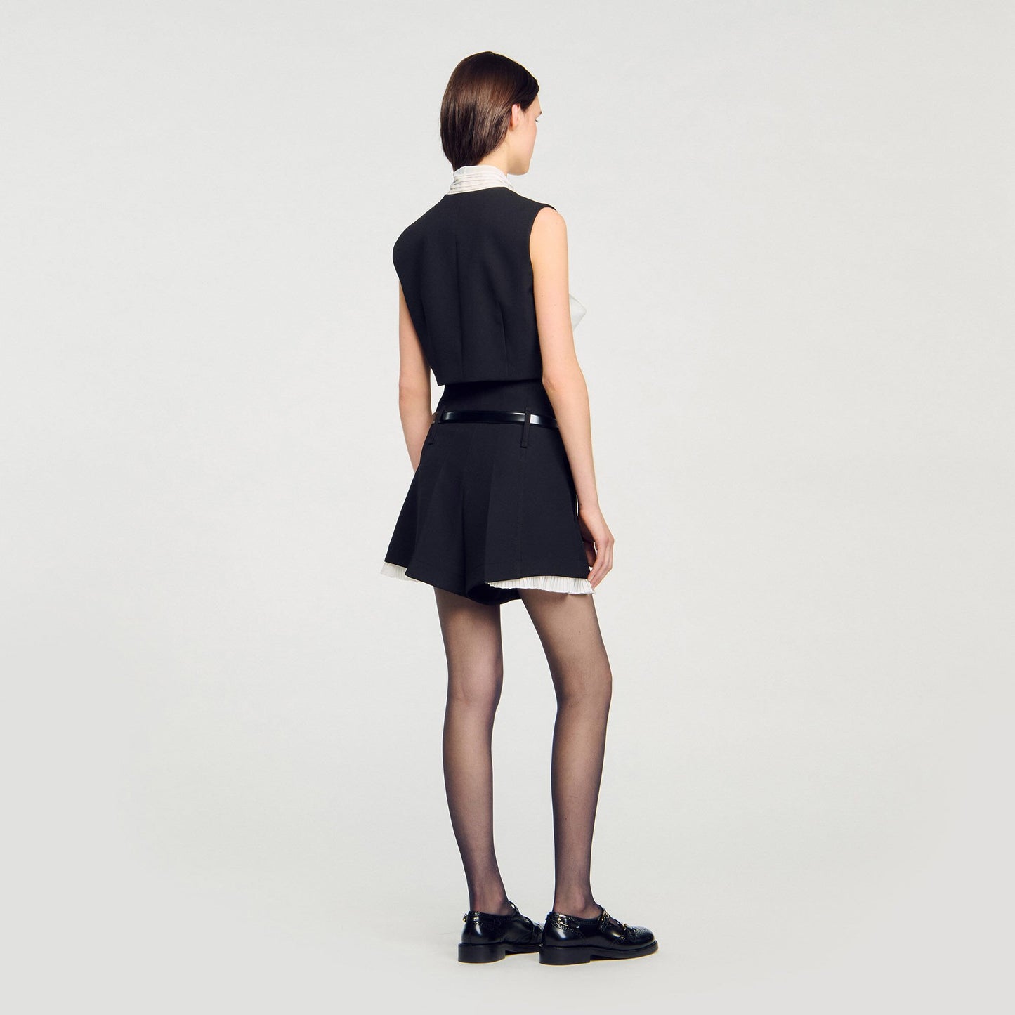 Sandro Bow neck crop top Black