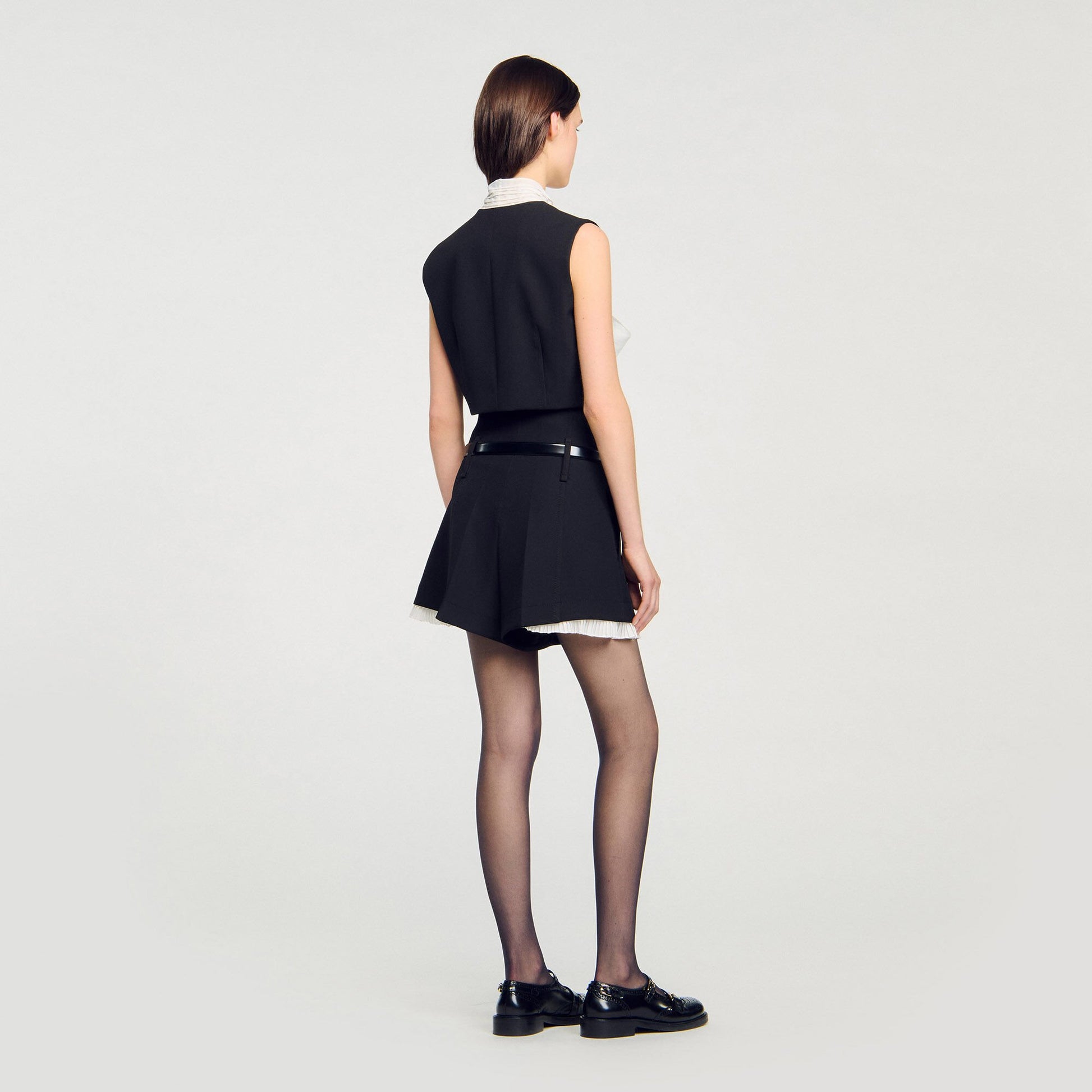 Sandro Bow neck crop top Black