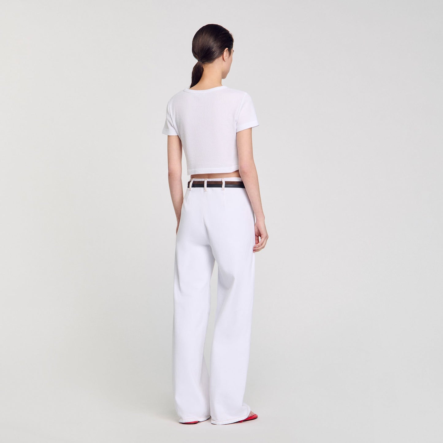 Sandro Cropped T-shirt White