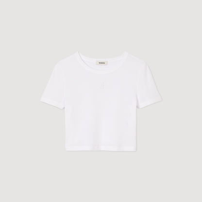 Sandro Cropped T-shirt White