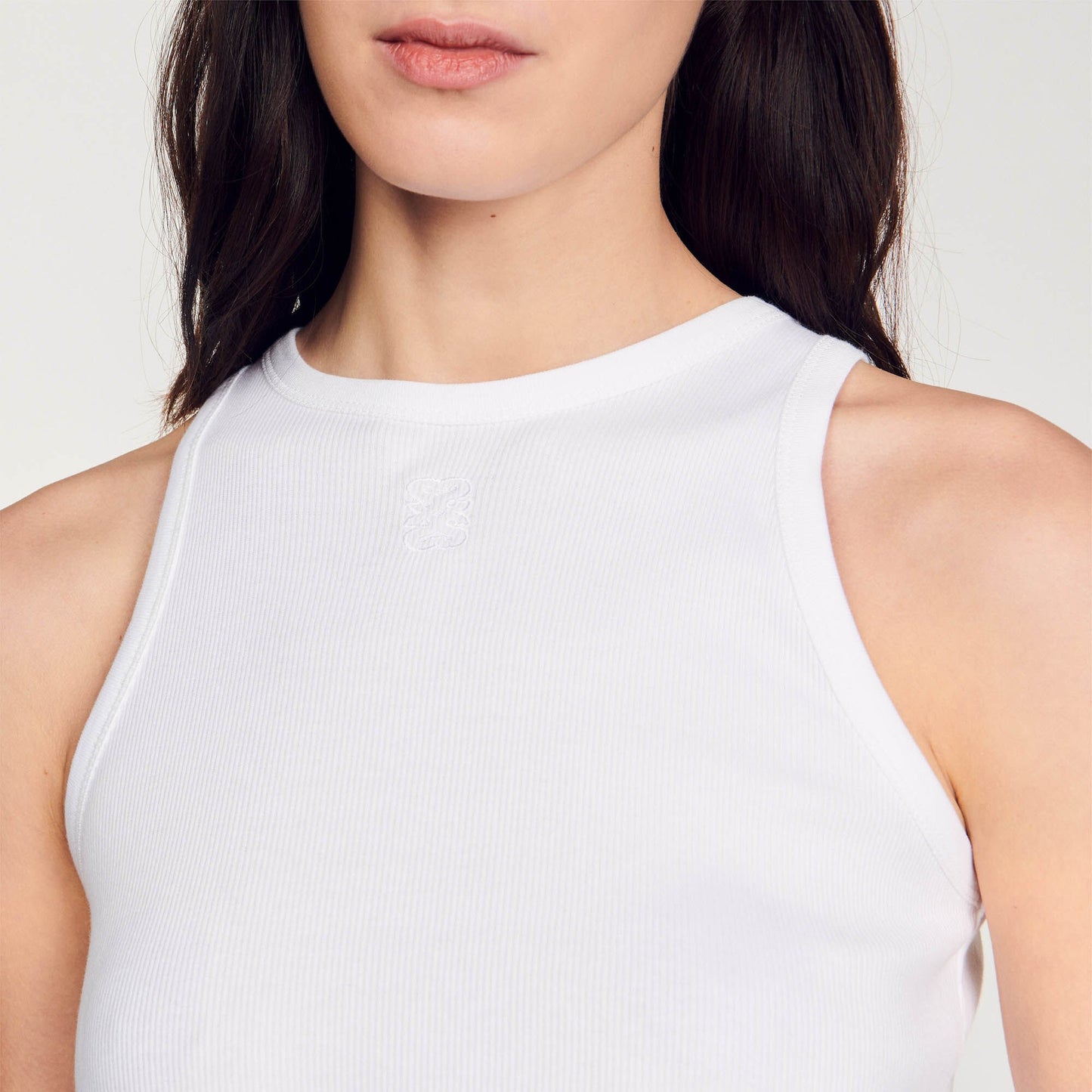 Sandro Embroidered vest top White