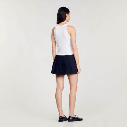 Sandro Embroidered vest top White