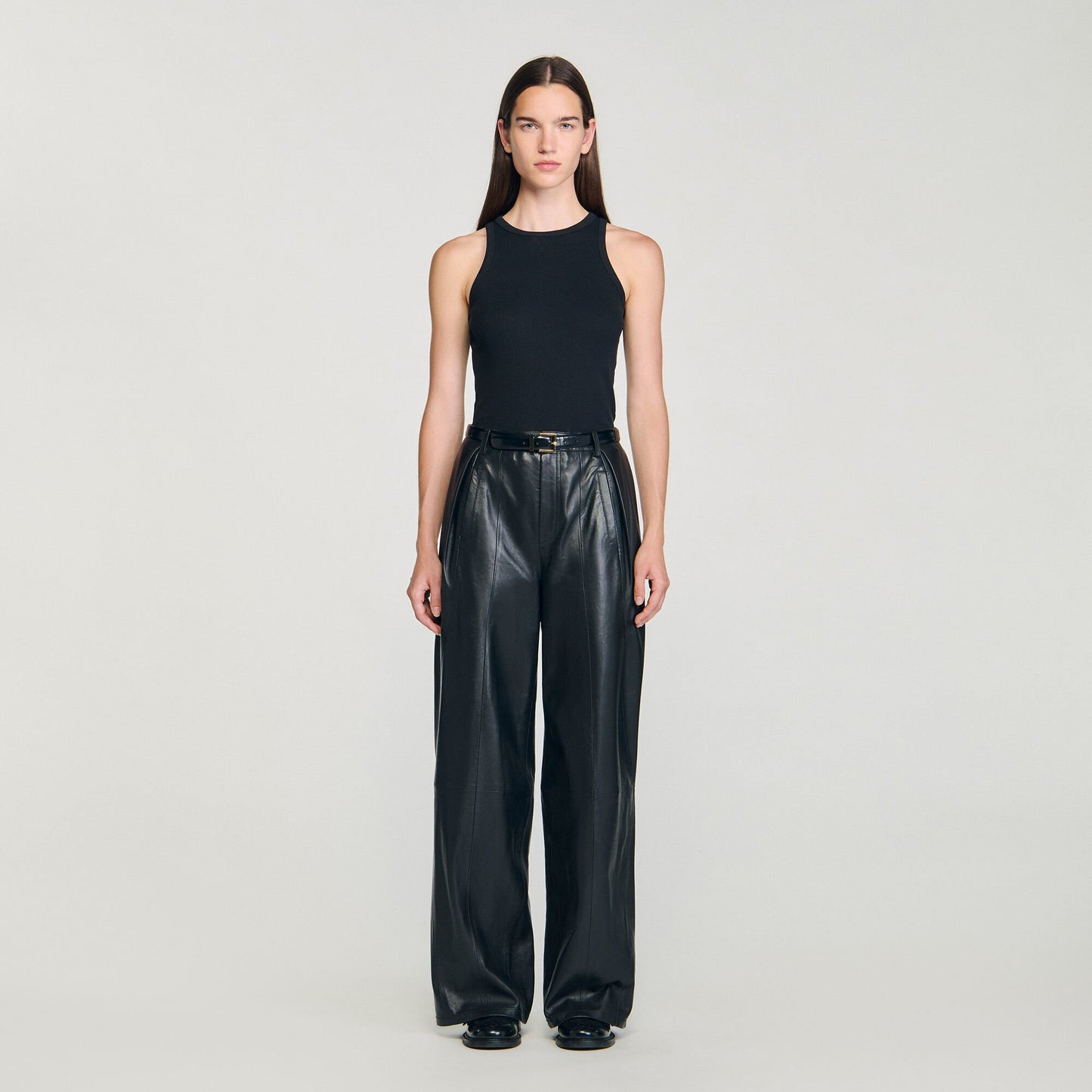 Sandro Embroidered vest top Black