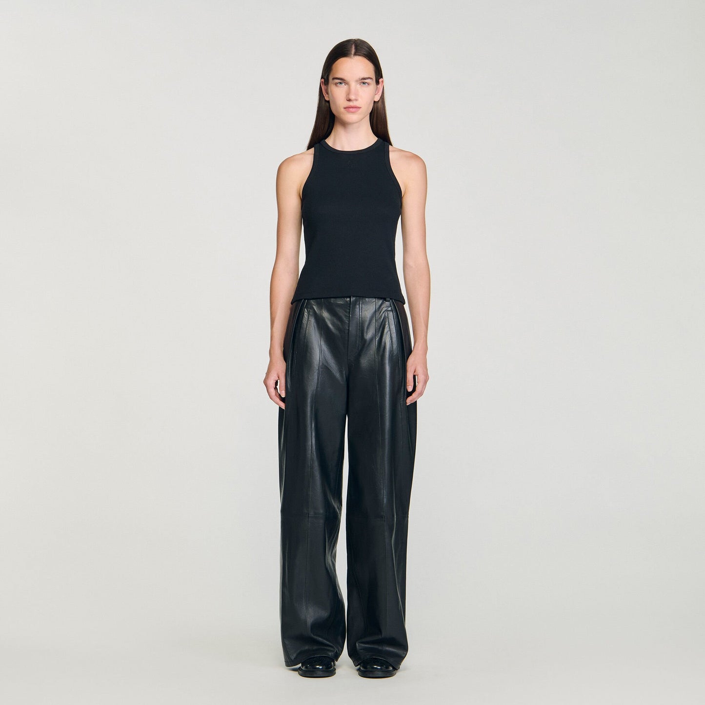 Sandro Embroidered vest top Black