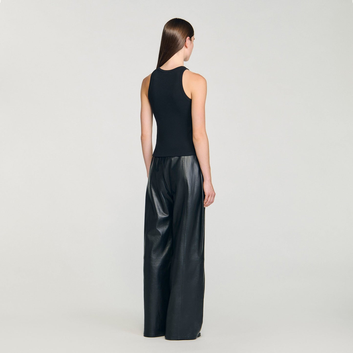 Sandro Embroidered vest top Black