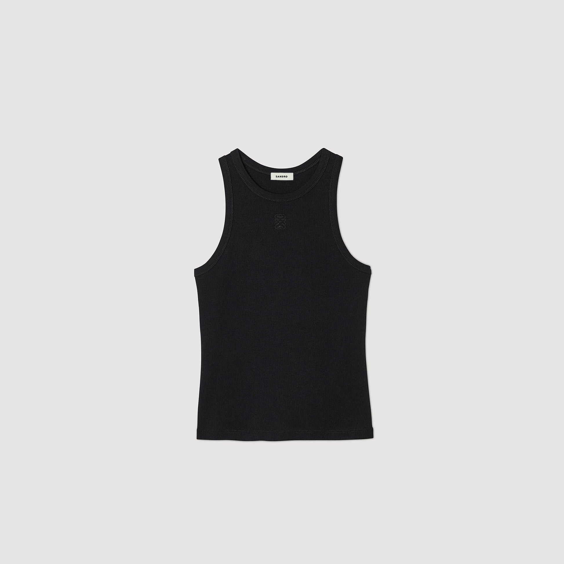 Sandro Embroidered vest top Black