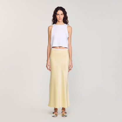Sandro Beaded crop top Ecru