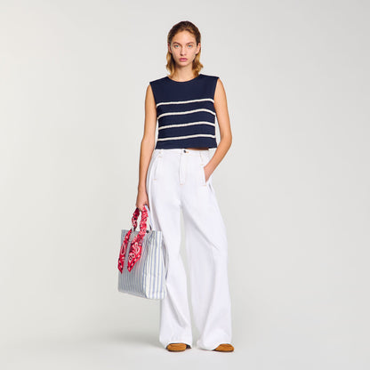 Sandro Sleeveless striped T-shirt Navy Blue
