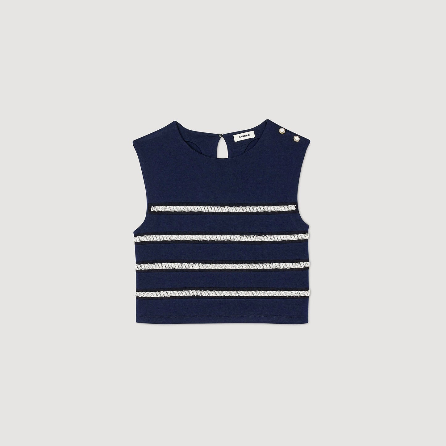 Sandro Sleeveless striped T-shirt Navy Blue