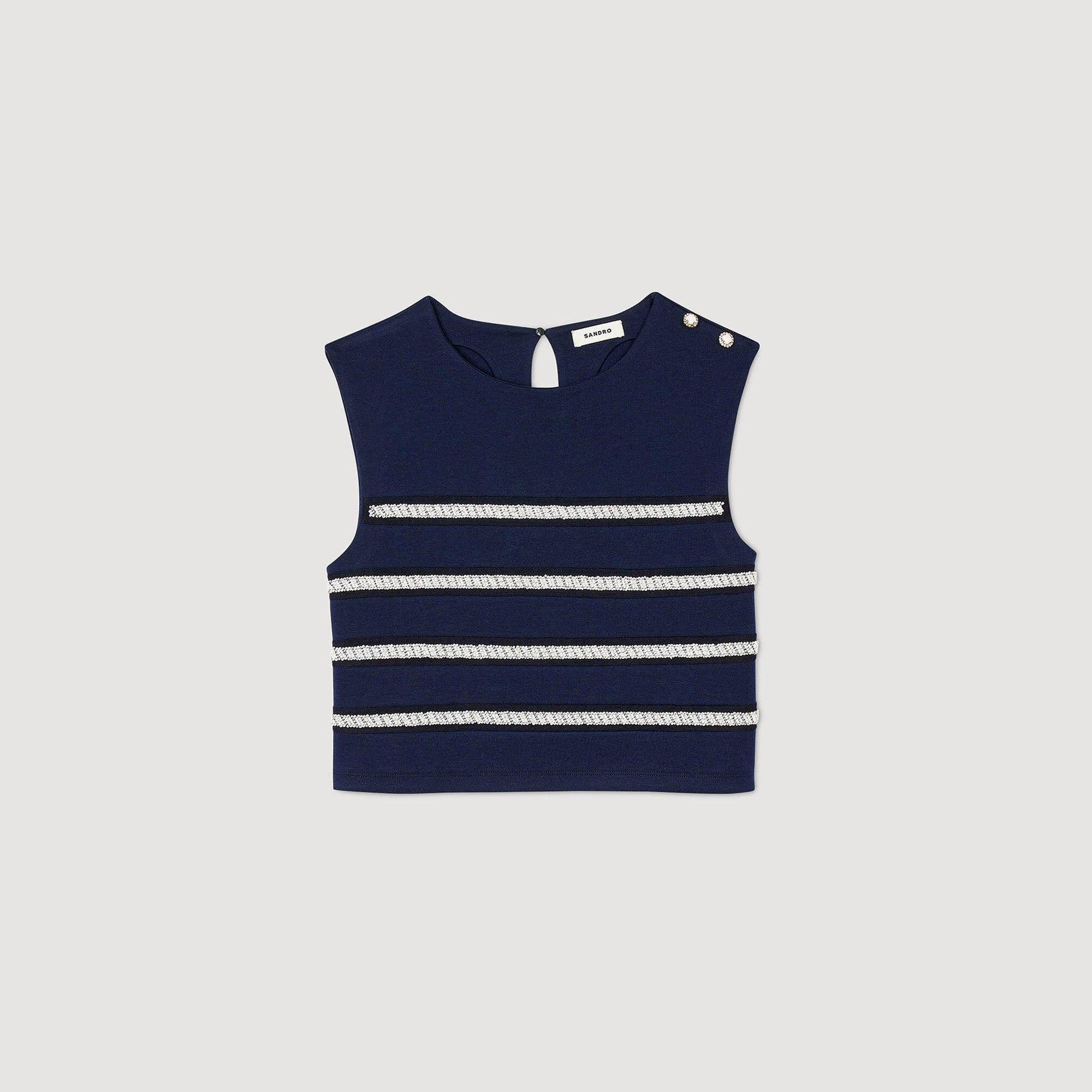 Sandro Sleeveless striped T-shirt Navy Blue