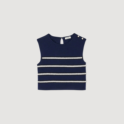 Sandro Sleeveless striped T-shirt Navy Blue