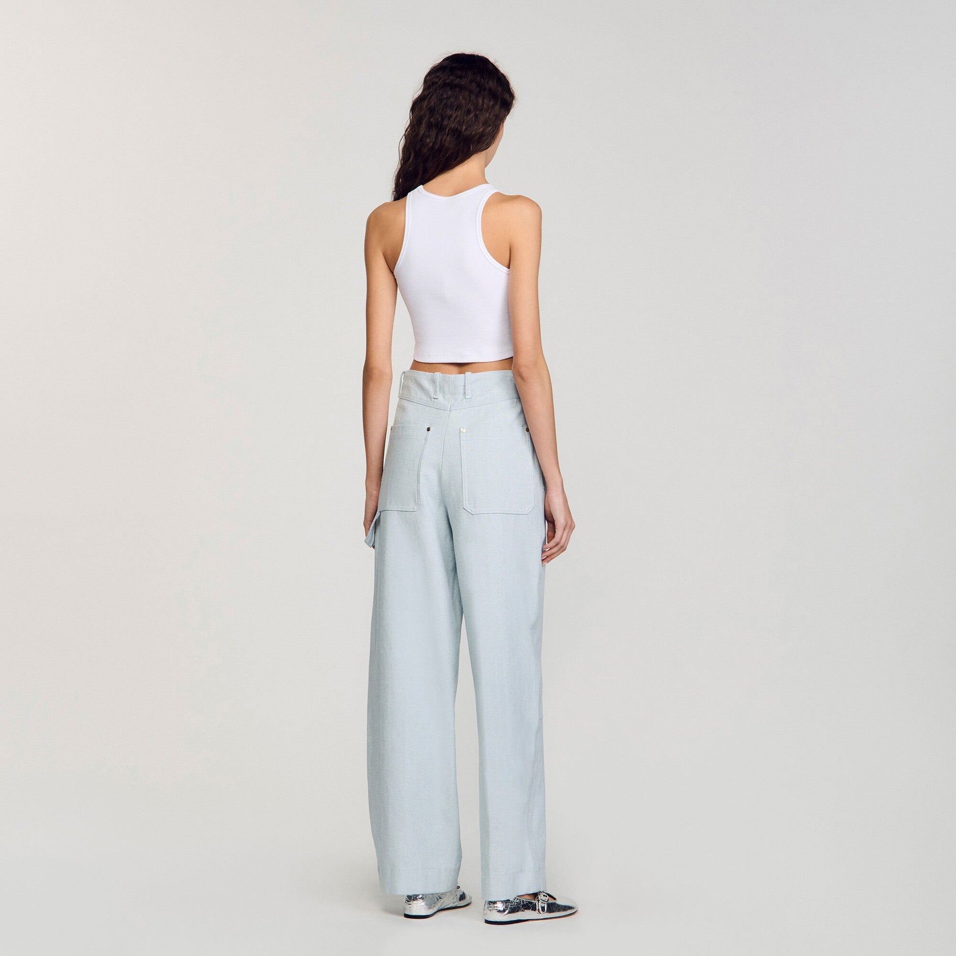 Sandro Beaded and rhinestone tank top White