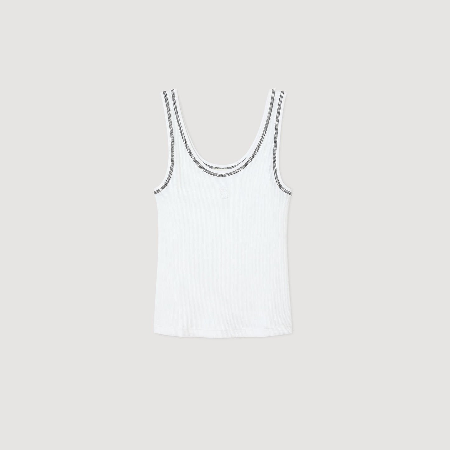 Sandro Ribbed vest top Black / White