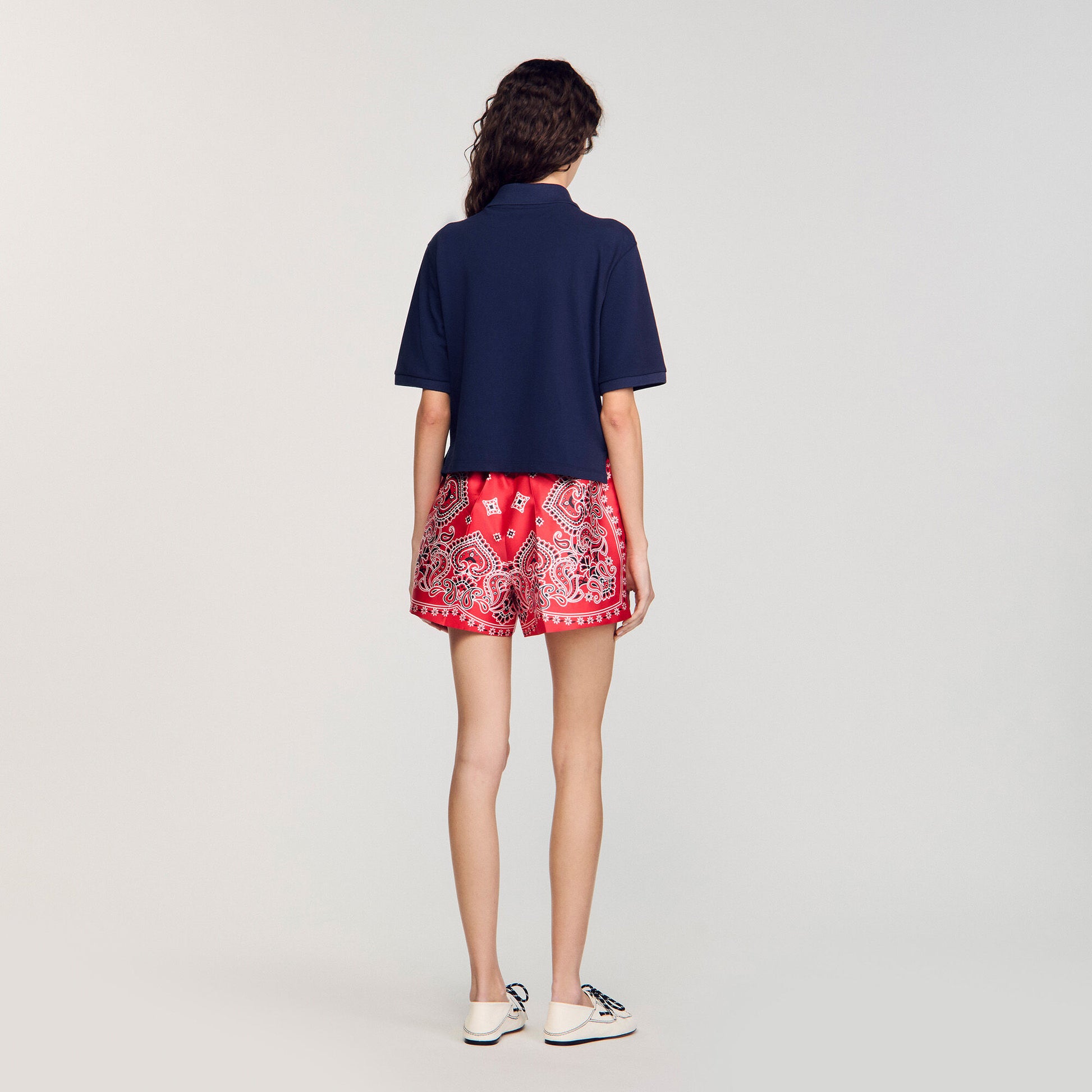 Sandro Polo shirt with decorative buttons Navy Blue