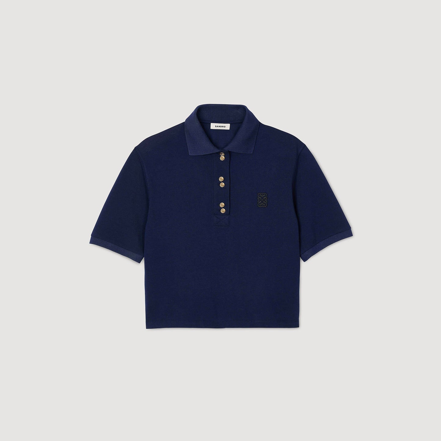Sandro Polo shirt with decorative buttons Navy Blue