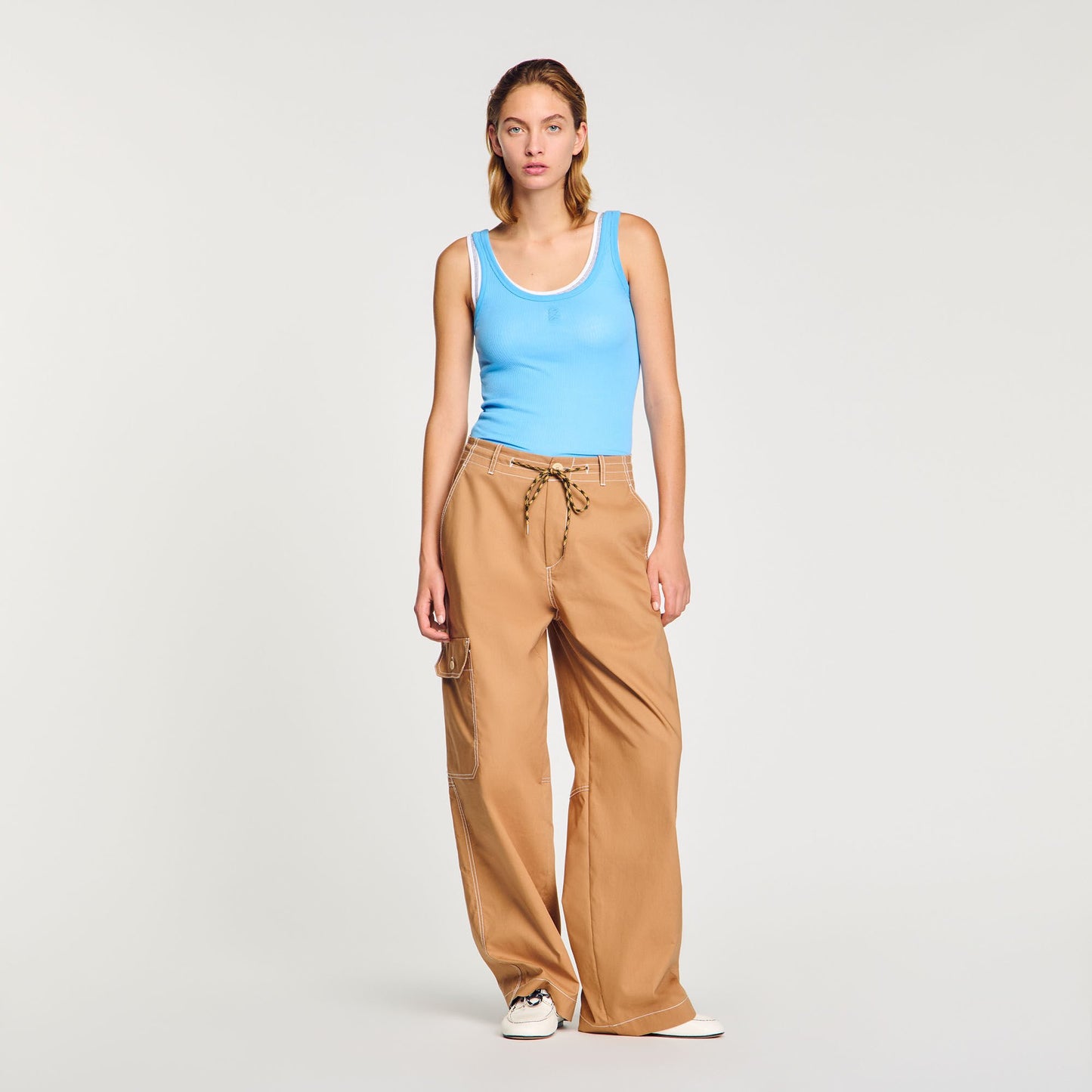 Sandro Ribbed vest top Blue