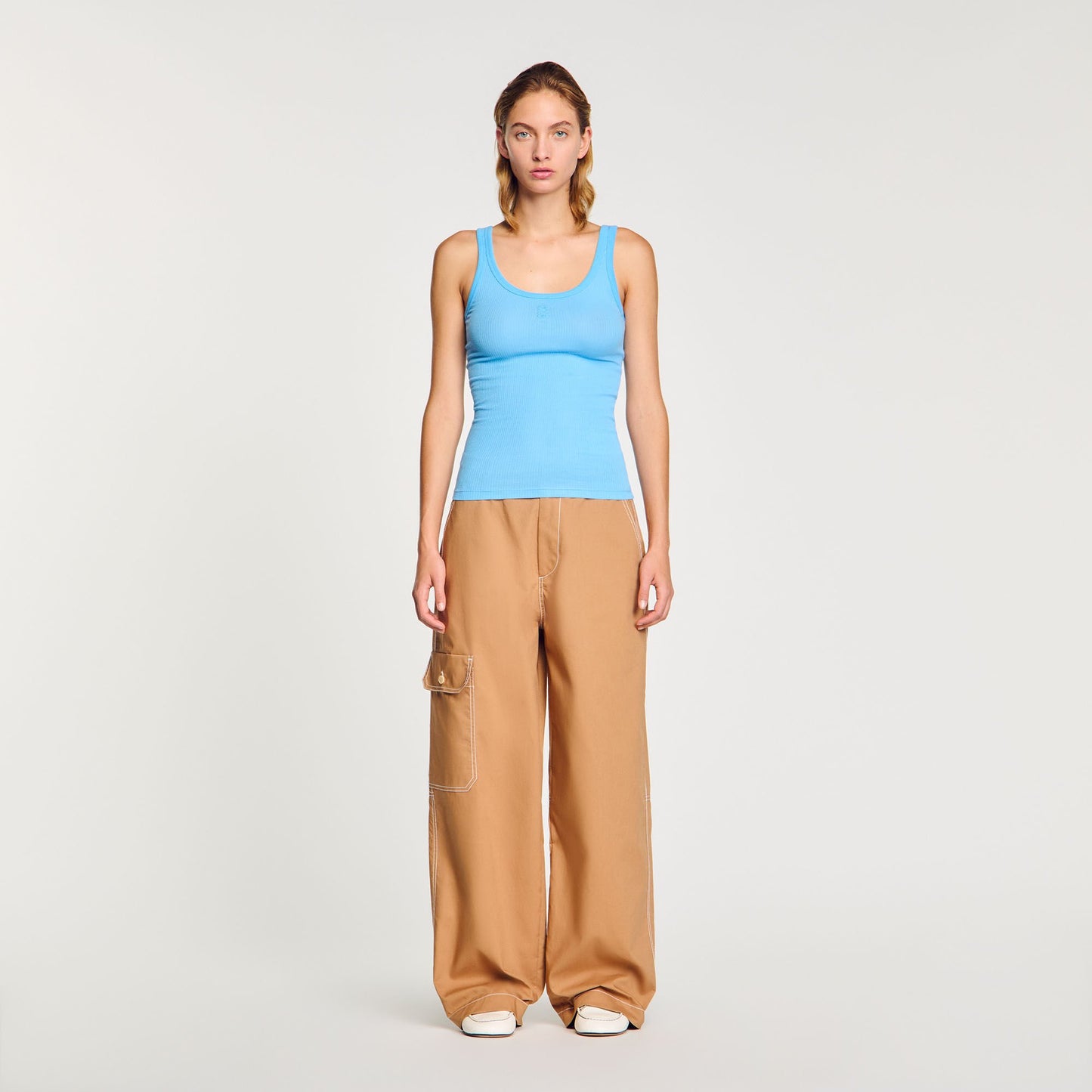 Sandro Ribbed vest top Blue