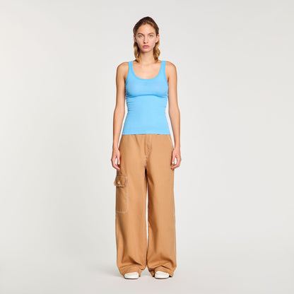 Sandro Ribbed vest top Blue