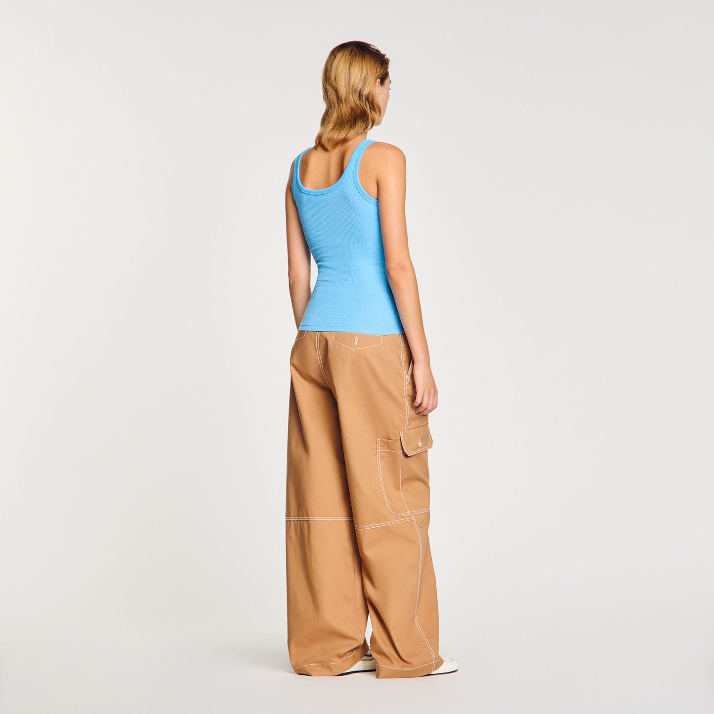 Sandro Ribbed vest top Blue