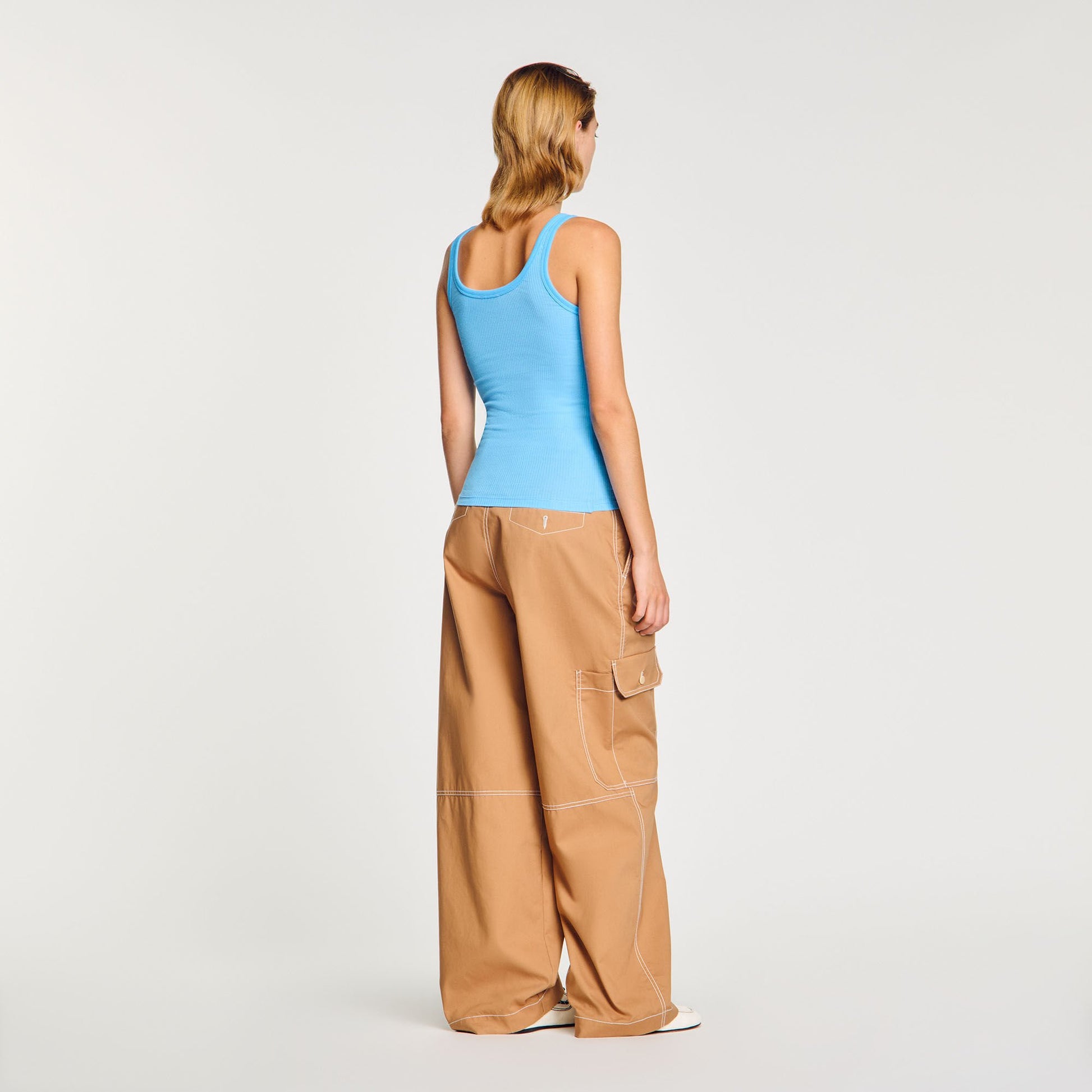 Sandro Ribbed vest top Blue