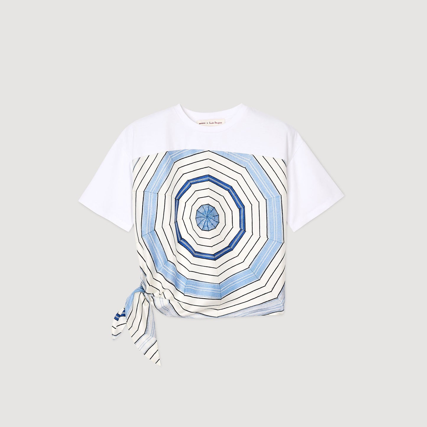 Sandro Spiral print T-shirt Sky Blue