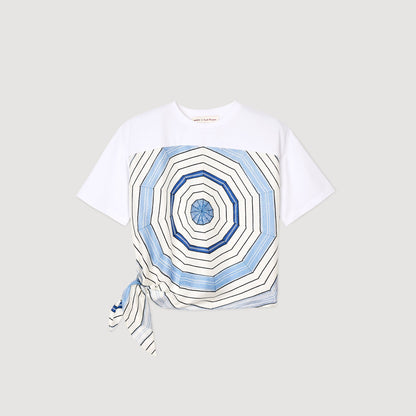Sandro Spiral print T-shirt Sky Blue