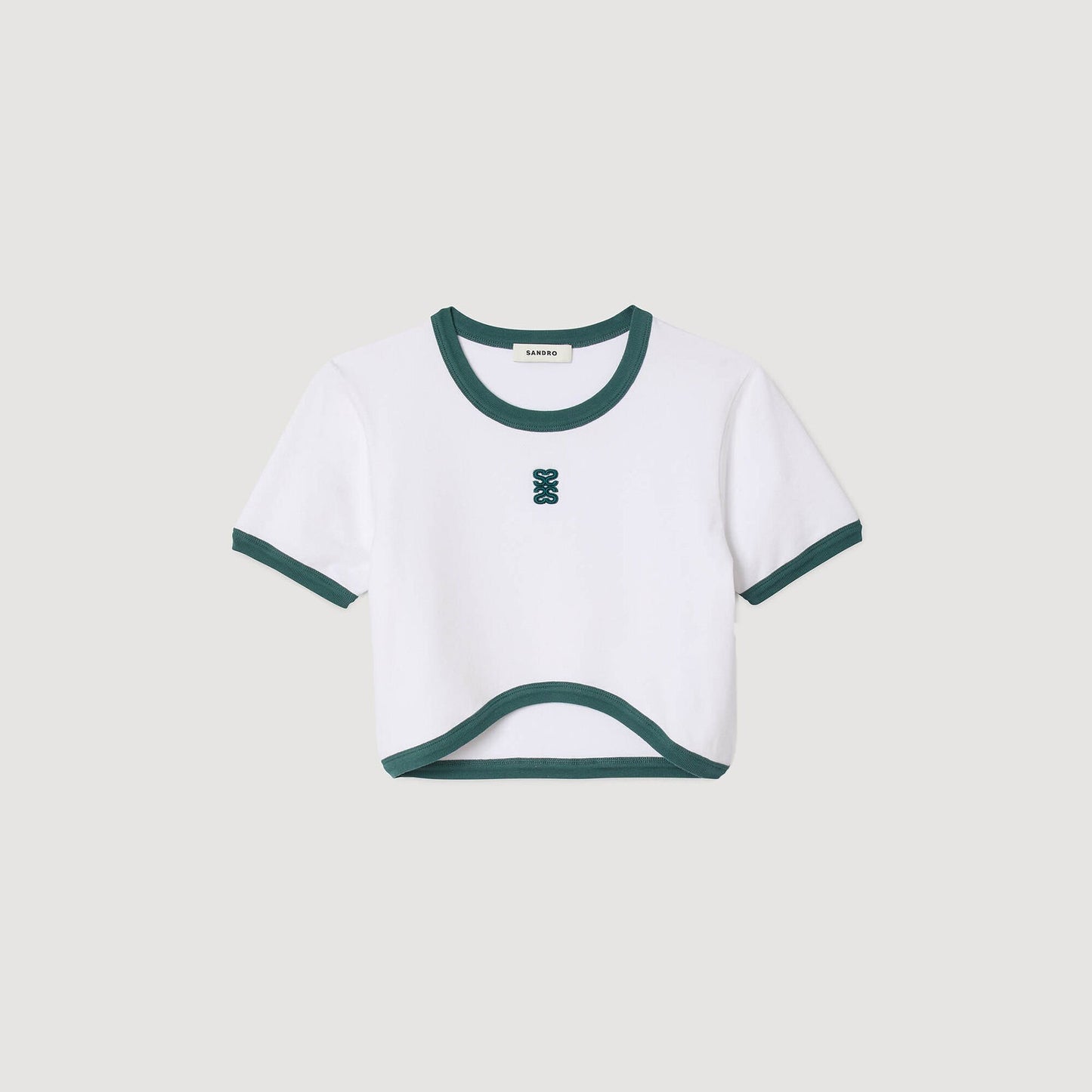 Sandro Two-tone cropped T-shirt White