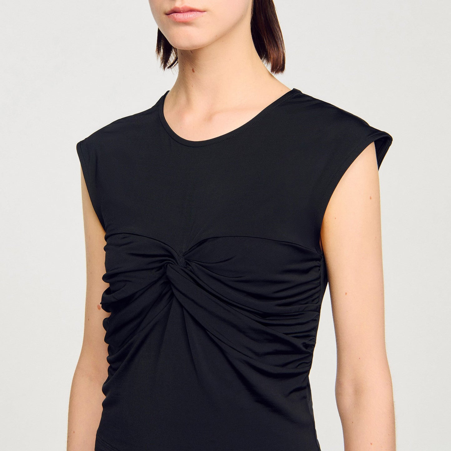 Sandro Draped T-shirt Black