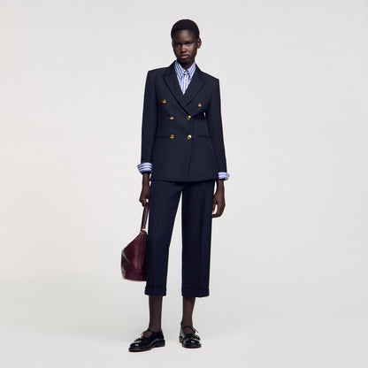 Sandro Double-breasted suit jacket Navy Blue