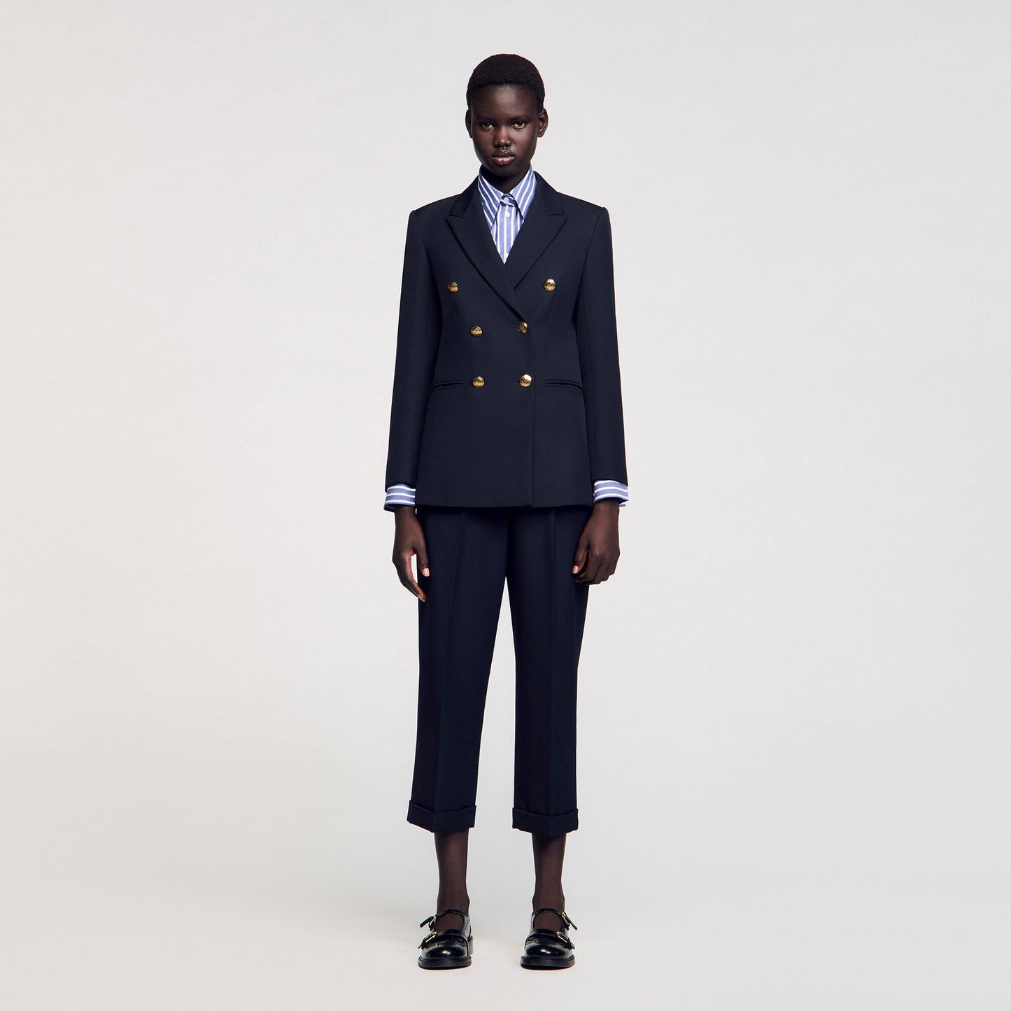 Sandro Double-breasted suit jacket Navy Blue