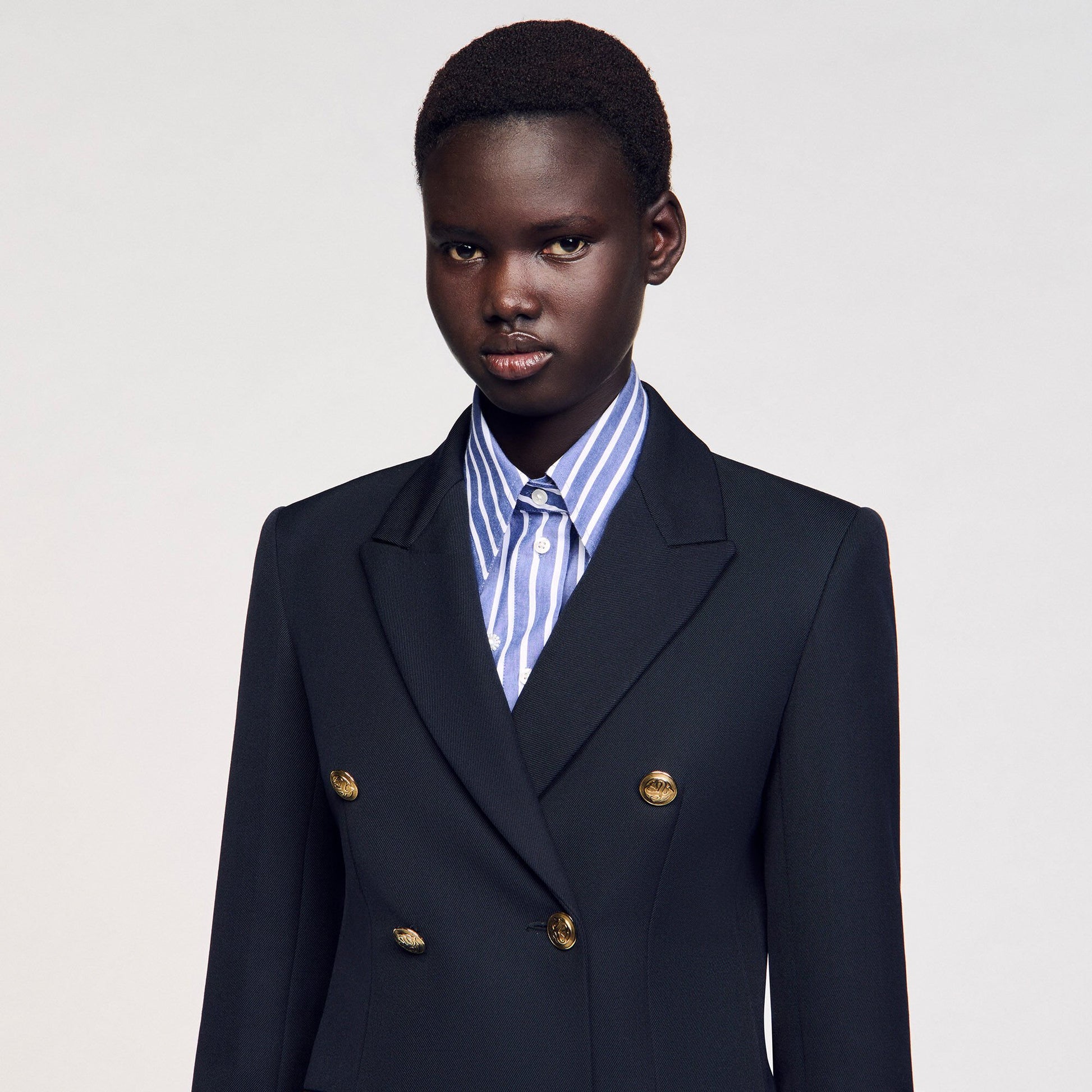 Sandro Double-breasted suit jacket Navy Blue