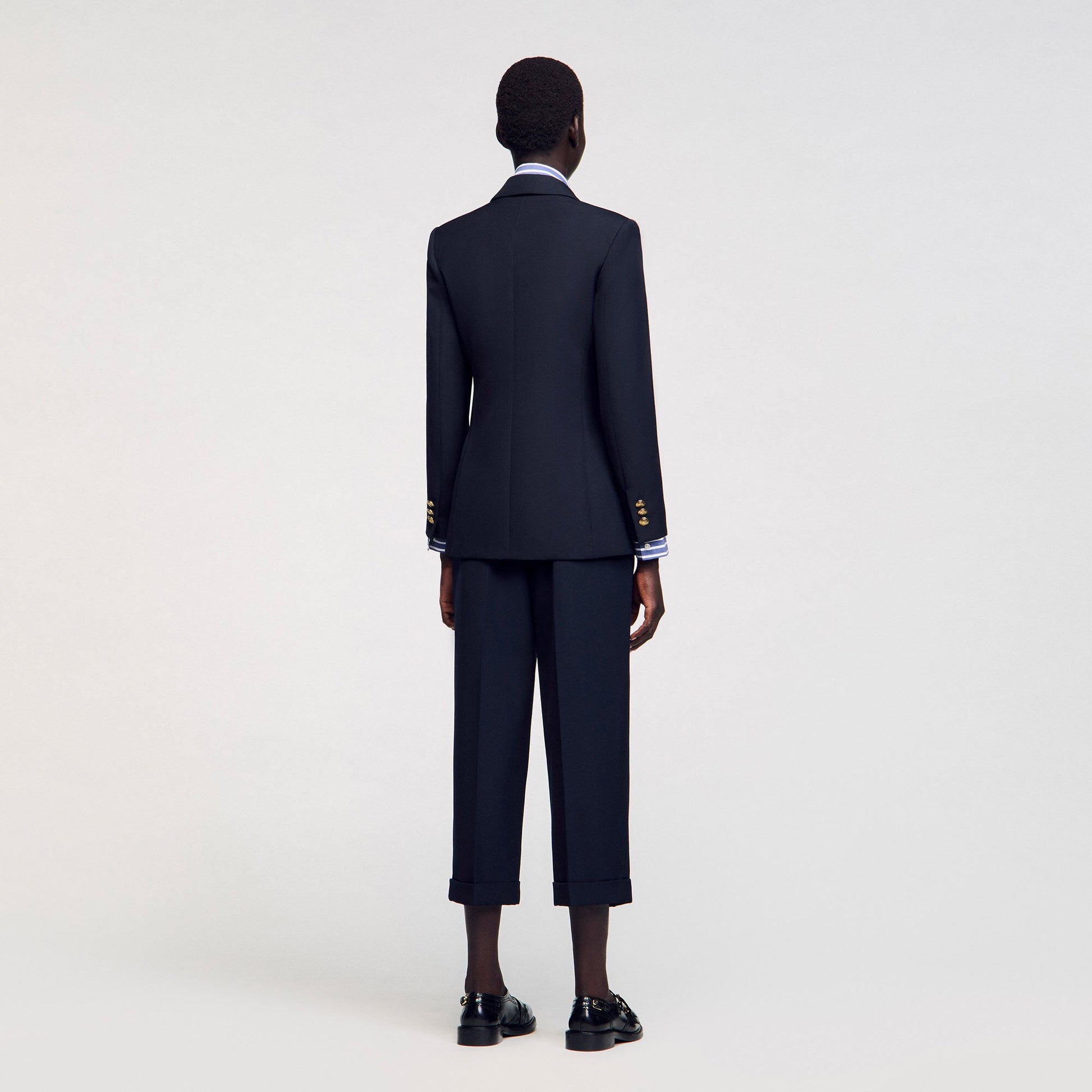 Sandro Double-breasted suit jacket Navy Blue