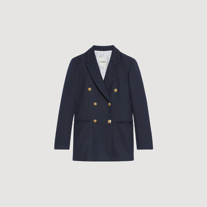 Sandro Double-breasted suit jacket Navy Blue