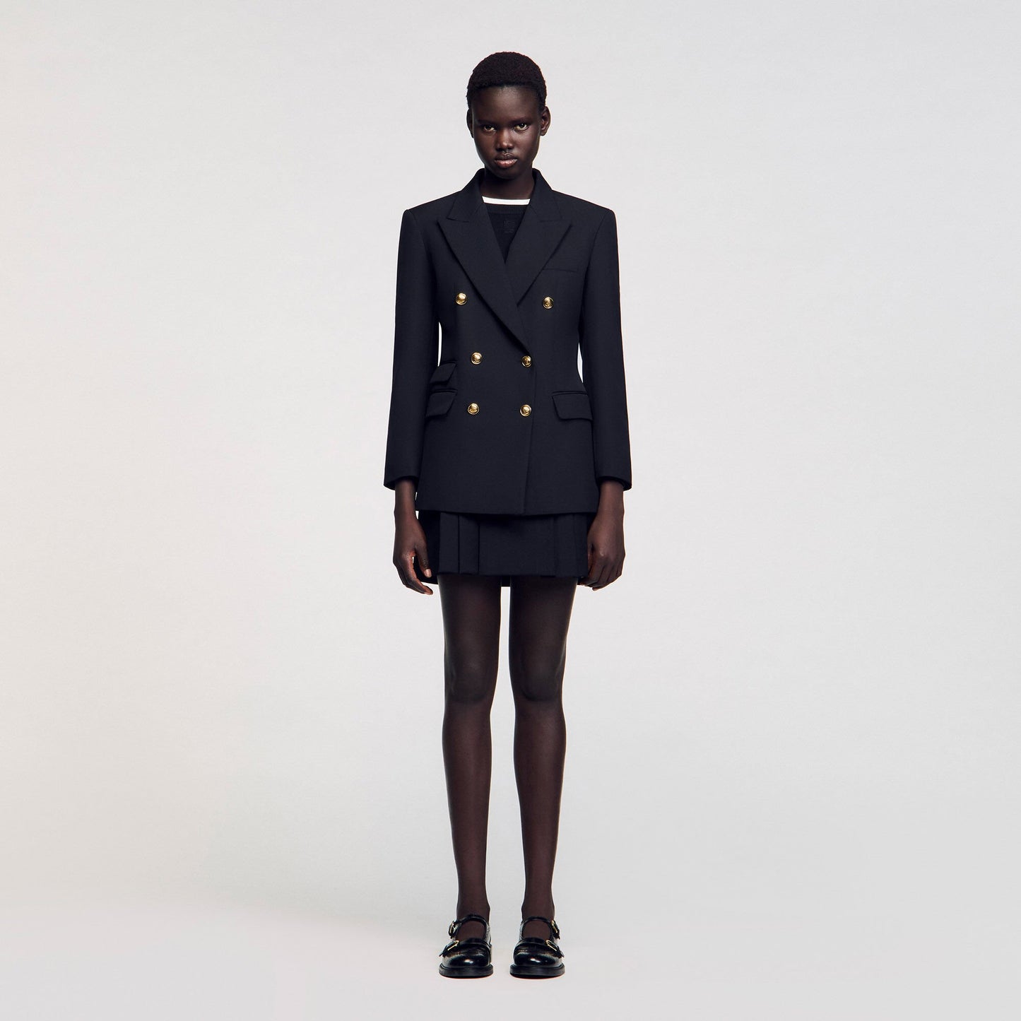 Sandro Double-breasted suit jacket Black