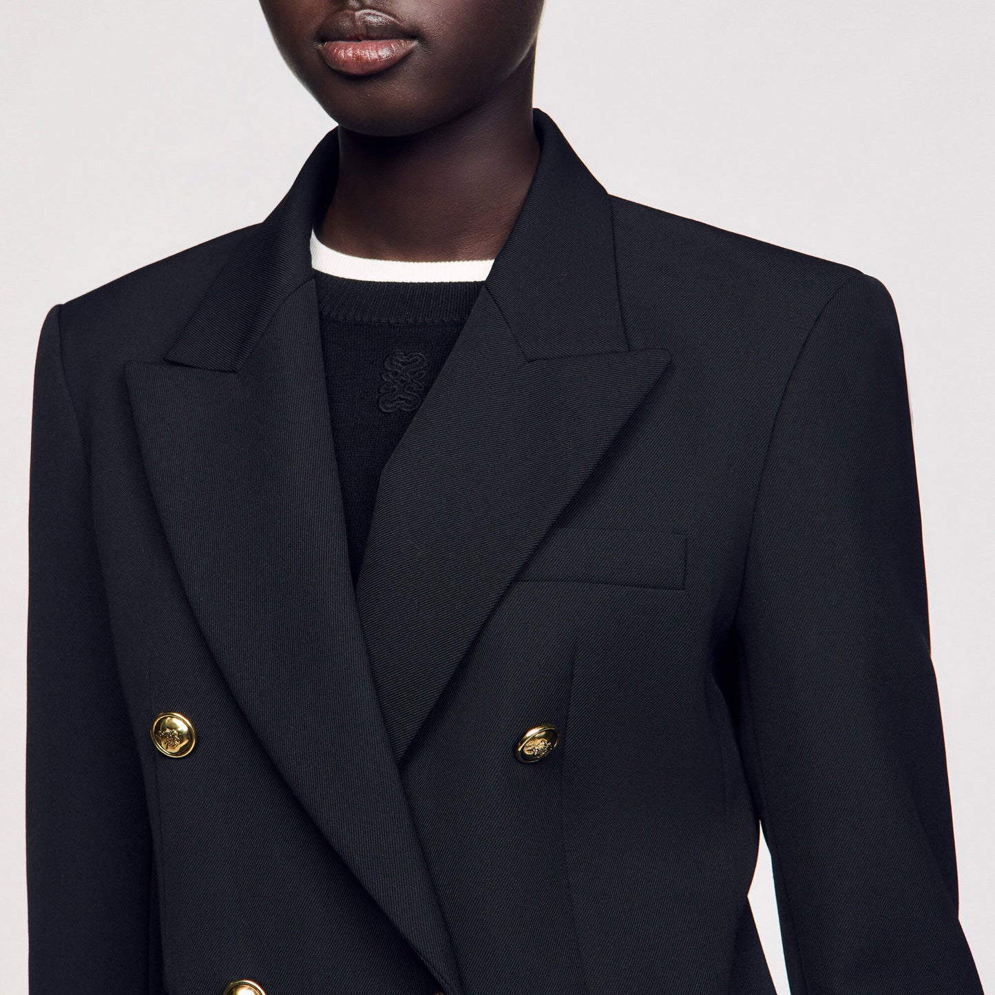 Sandro Double-breasted suit jacket Black