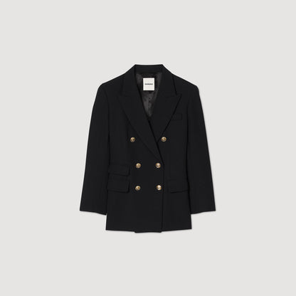 Sandro Double-breasted suit jacket Black