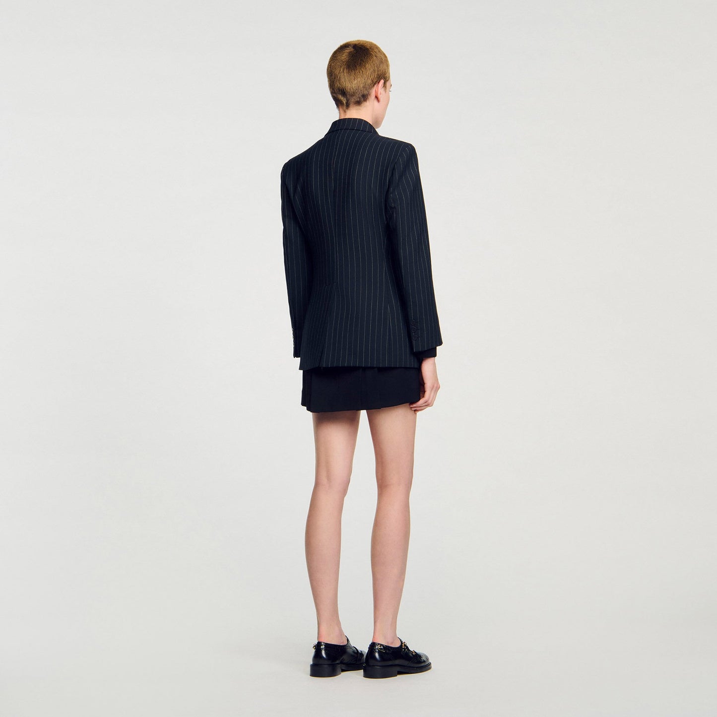 Sandro Striped suit jacket Black